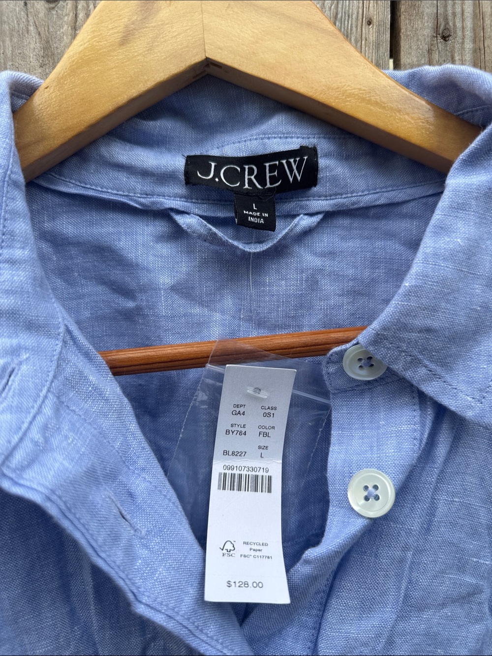 J. Crew linen capitaine shirt dress NWT - Picture 3 of 9